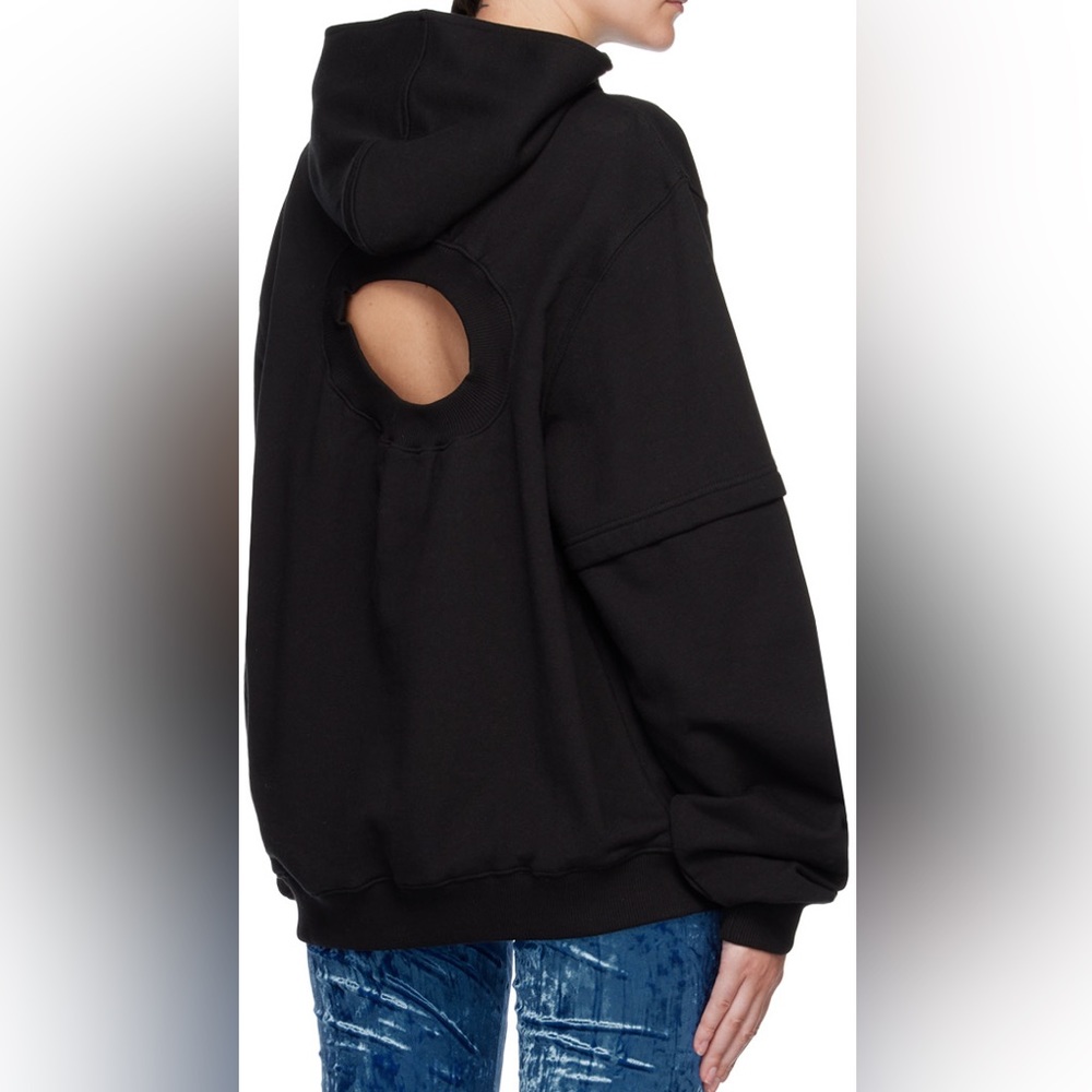 lesugiatelier Black Cutout Hoodie